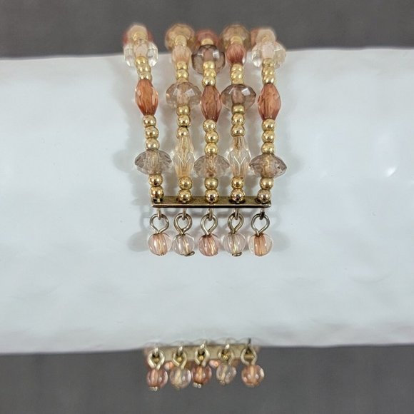 Bundle / Lot of 3 Womens Bracelets Metal Cuff Beaded Expandable Fashion Jewelry - Picture 7 of 7